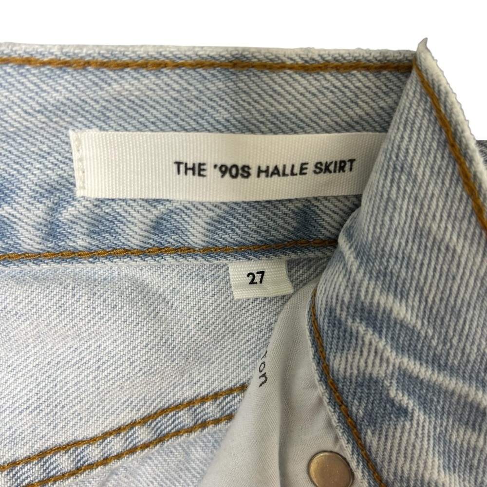 Denim Forum Aritzia The 90’s Halle Denim Midi Skirt Light Wash Size 27 - Picture 6 of 8